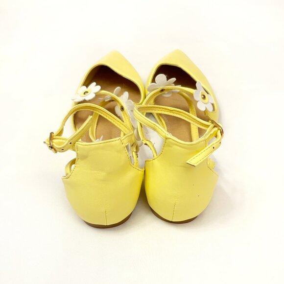 ASOS DESIGN Lydia pointed ballet flats in yellow with flowers size US 7 - Picture 6 of 8